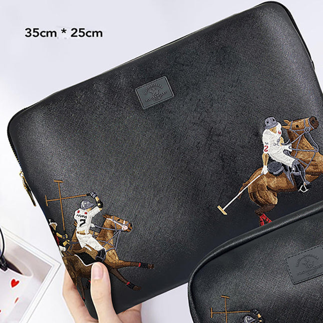 POLO Jockey Embroidered Laptop Fleece Thin Sleeve Bag