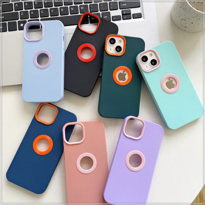 PREMIUM SILICON WITH LOGO CUT CASE FOR APPLE IPHONE SERIES