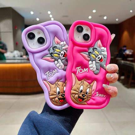 Tom & Jerry Creative Cartoon Trolls Case for iPhone , Shockproof Protective Silicone Cover, Higher Edge Design