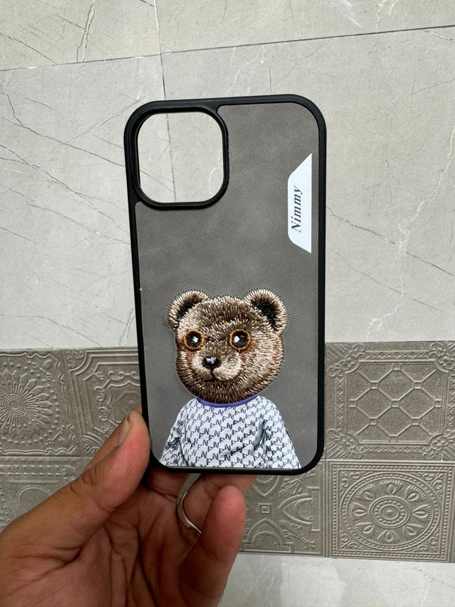Nimmy 3D Embroided Hard Phone Back Case for Apple iPhone 15