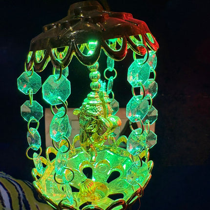 Ganesh ji Hanging Led Lamp - Hanging Ceiling Decorative Lamp for Living Room, Pooja Room Golden 20 Watts Stone Look lamp