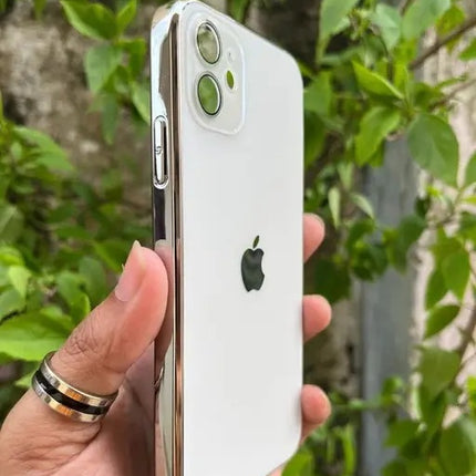 Humpy case- Trendy Case & Cover for iphone-11 - Electroplated Chrome Glass Lense Case For Apple iPhone 11 - white