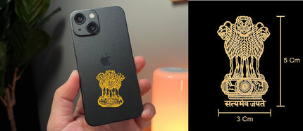 Satyamev Jayate Gold Metal 3D Sticker with matte leather skin for iPhone Pro series