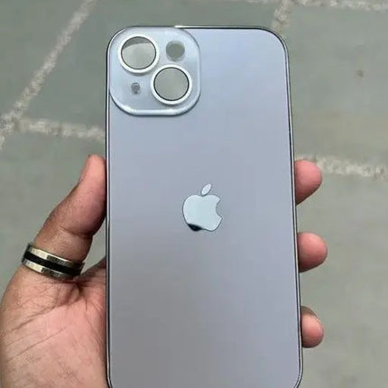 Glass Case with Electroplated Chrome Finish Edges for iPhone Series