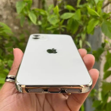 Glass Case with Electroplated Chrome Finish Edges for iPhone Series