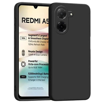 REDMI A5 Back Cover Liquid Silicone Full Protection Shock Proof Cover Back Cover----Black