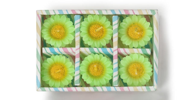 6 Pieces Wax Floating Candles Pack of 1(6 pc Each), Colorful Accents Floral Designed Floating Candles for Diwali Home Restaurant Decor