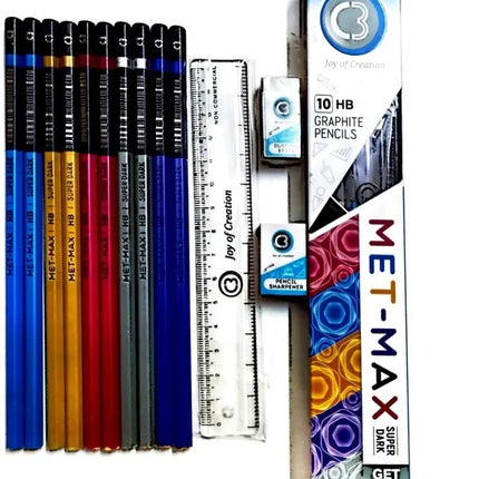 DOMS Met-Max Jar Of Pencil (Multicolor) x 3