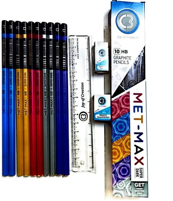 DOMS Met-Max Jar Of Pencil (Multicolor) x 3