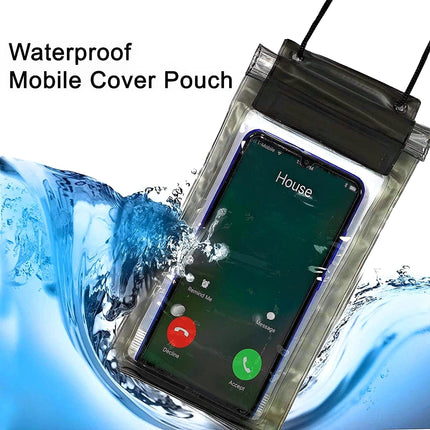 Full 100% Waterproof & Transparent Plastic Pouch Mobile Cover Use in Rainy Seasons(Pack of 4)