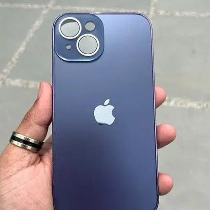 Glass Case with Electroplated Chrome Finish Edges for iPhone Series