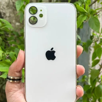 Humpy case- Trendy Case & Cover for iphone-11 - Electroplated Chrome Glass Lense Case For Apple iPhone 11 - white