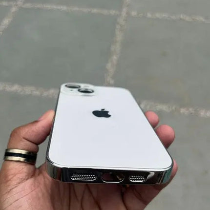Glass Case with Electroplated Chrome Finish Edges for iPhone Series