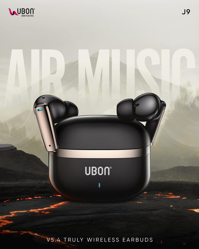 UBON AIR MUSIC J9 True Wireless Earbuds with Active Noise Cancellation (ANC) - Type-C, Up to 30 Hours Playtime